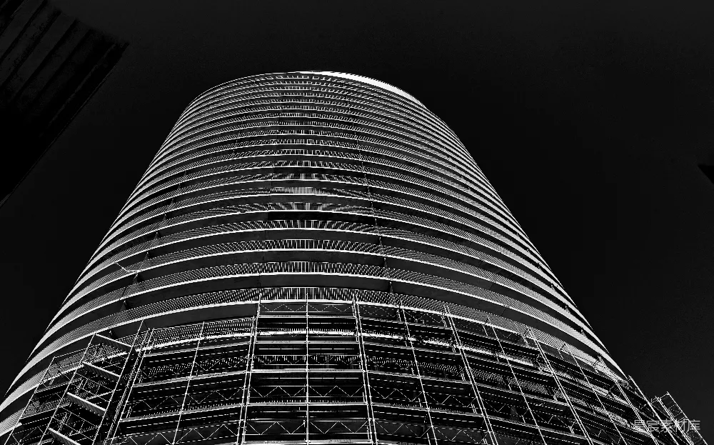 高清摄影 摩天大楼 建筑 黑白 工业风格 现代 摩天大楼的建筑细节