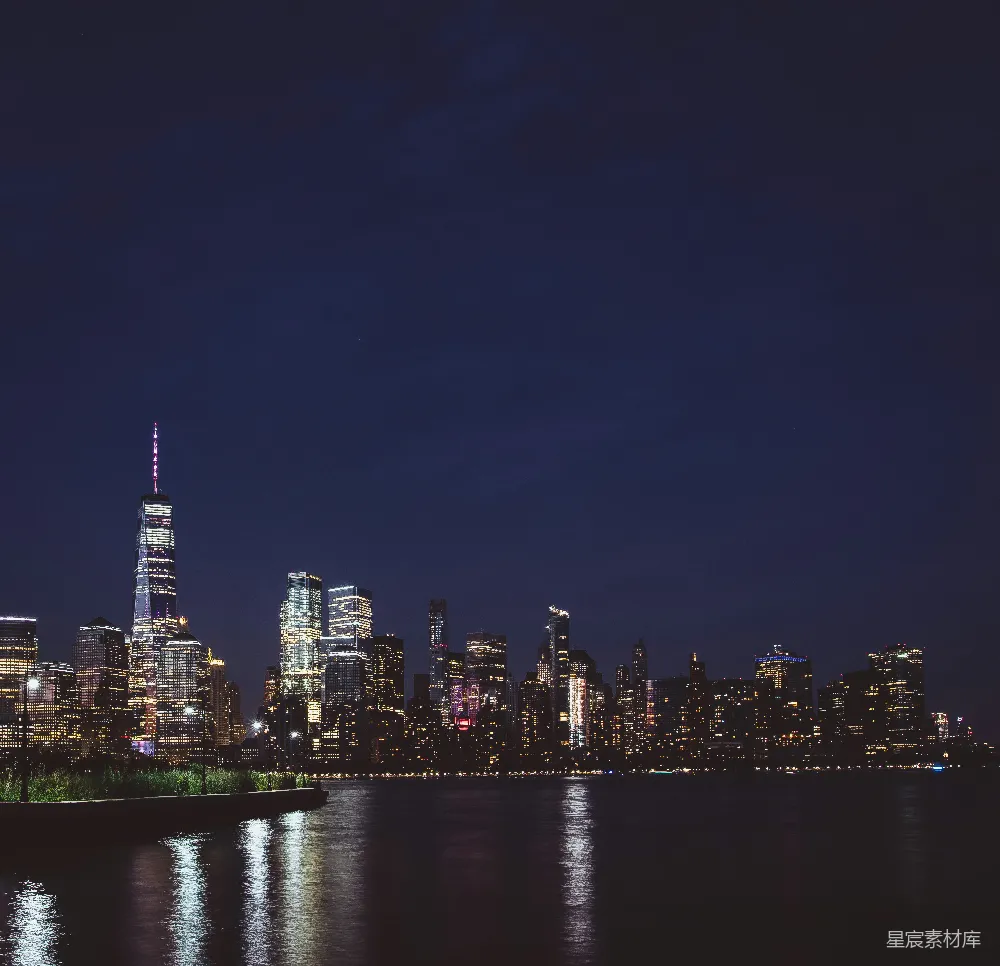 高清摄影 纽约 夜景 城市天际线 都市风光 夜间摄影 纽约夜景：灯火辉煌的城市天际线