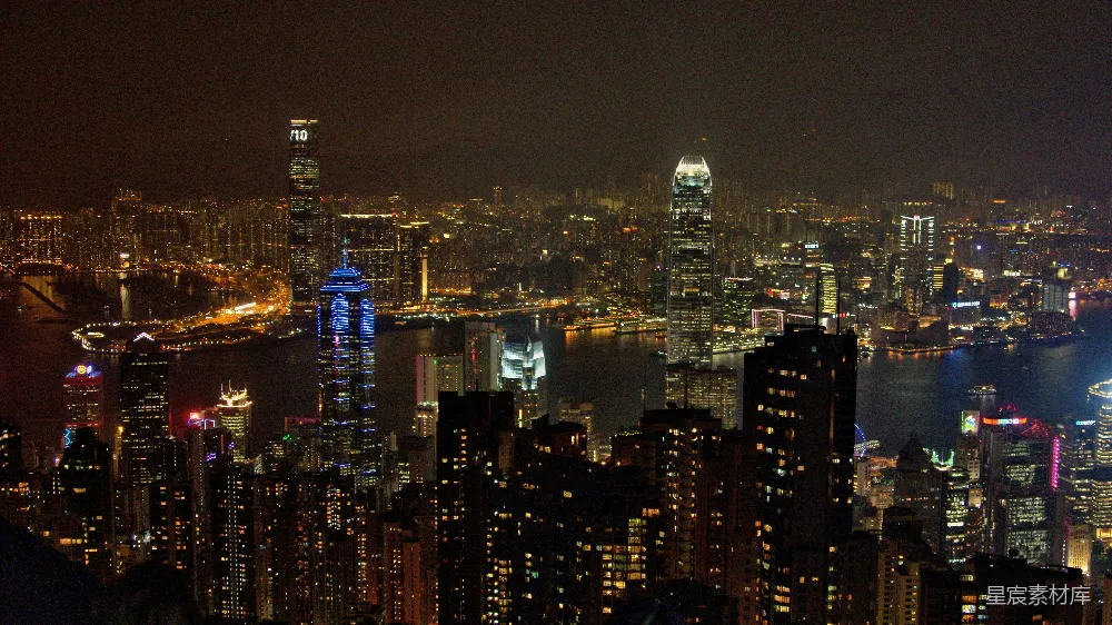 高清摄影 香港 夜景 城市 都市 旅游 夜幕下的维多利亚港