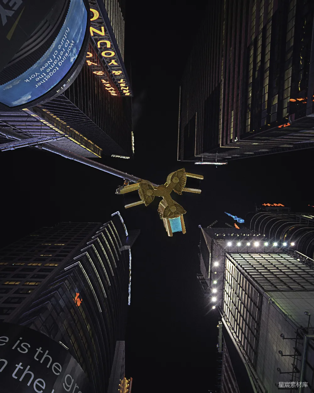 高清摄影 未来城市 科幻风格 都市夜景 现代建筑 科技感 夜幕下的未来城市