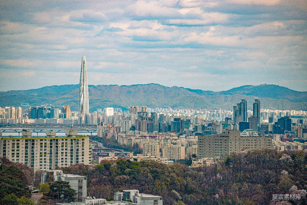 高清摄影 首尔 城市风光 现代建筑 自然景观 都市生活 首尔城市全景