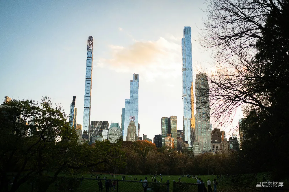 高清摄影 城市景观 自然风光 都市生活 公园 摩天大楼 城市与自然的交汇