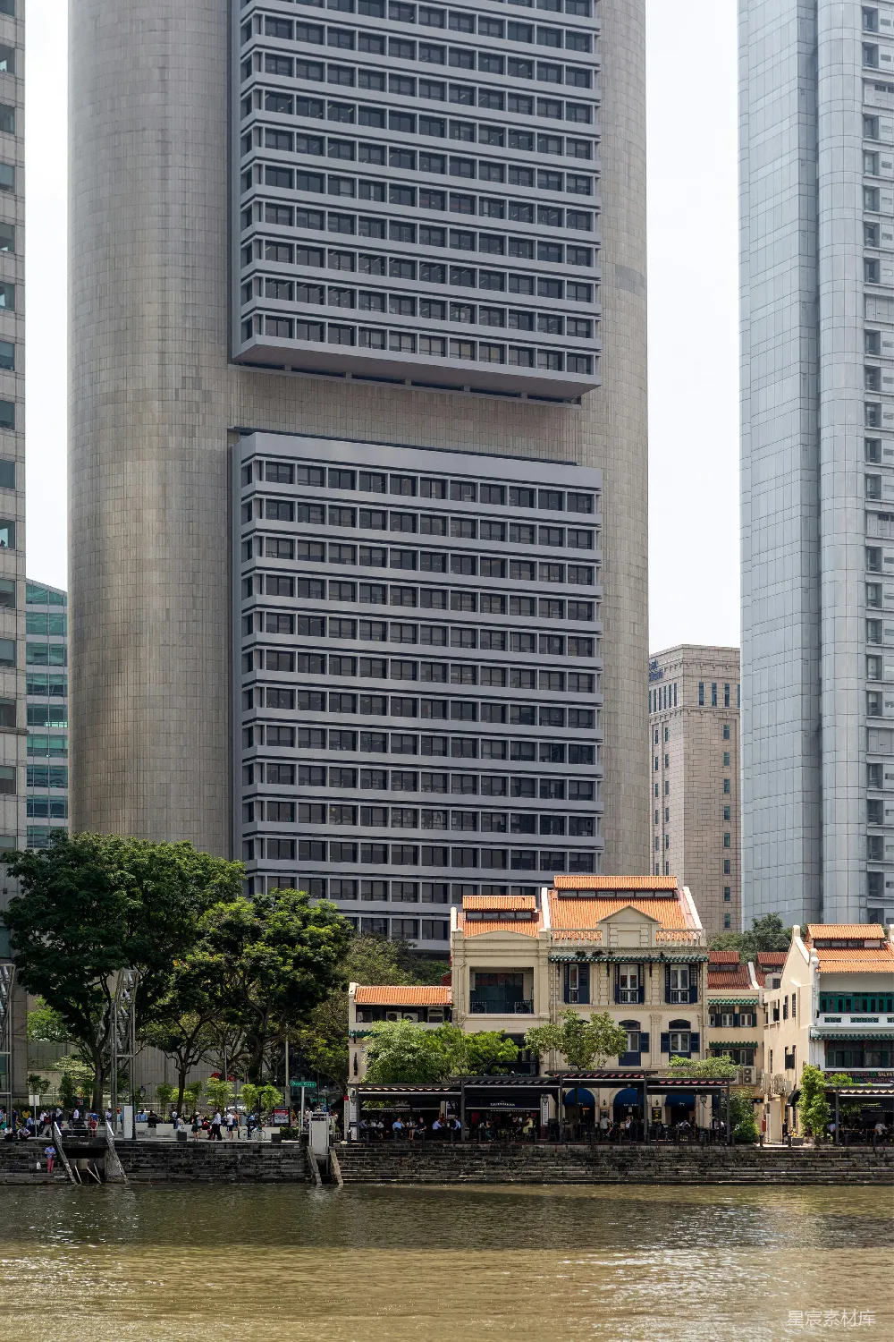 高清摄影 新加坡 城市景观 历史建筑 现代建筑 河畔 新加坡河畔的历史与现代建筑