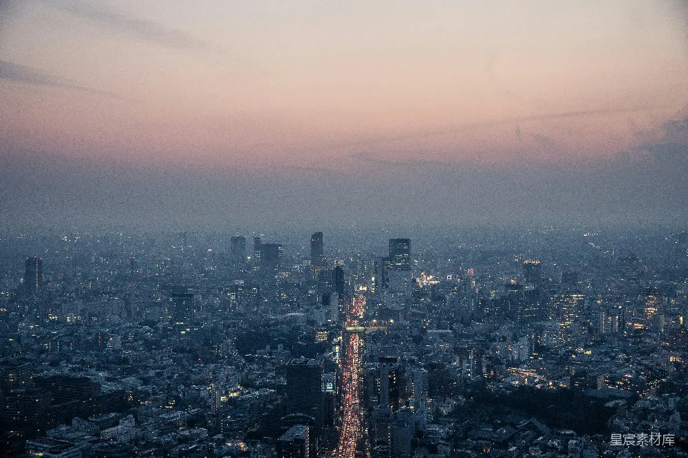 高清摄影 城市 黄昏 建筑 都市 风景 暮色笼罩下的城市全景