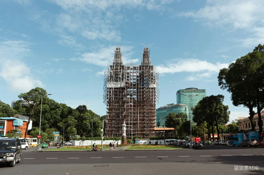 高清摄影 城市景观 建筑工地 现代都市 户外场景 城市天际线 城市中心的建筑工地
