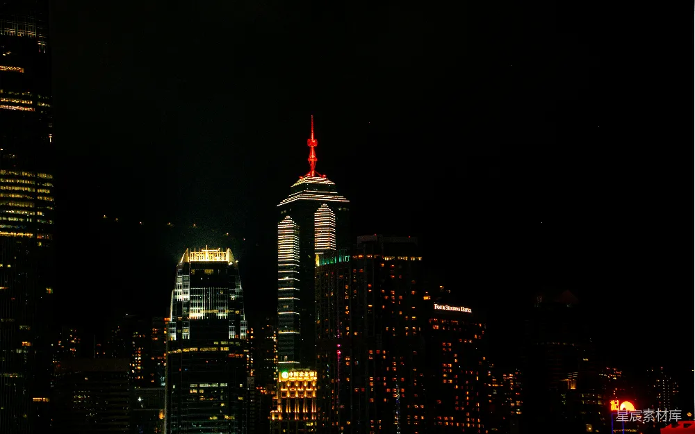 高清摄影 夜景 摩天大楼 都市风光 香港 城市 夜幕下的香港天际线