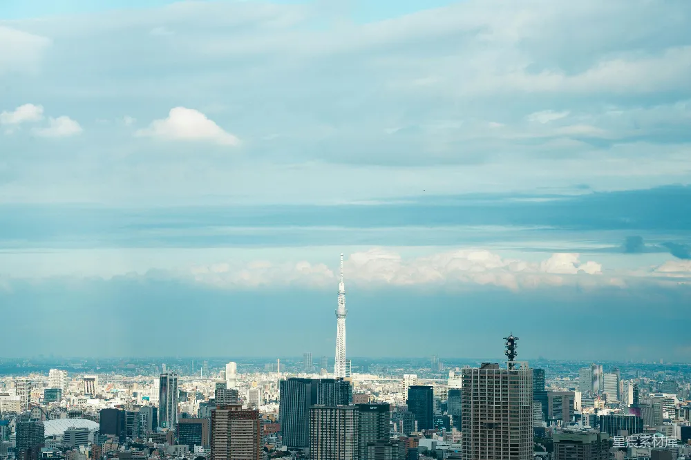高清摄影 东京 城市风光 晴空塔 现代建筑 天空 东京全景与晴空塔