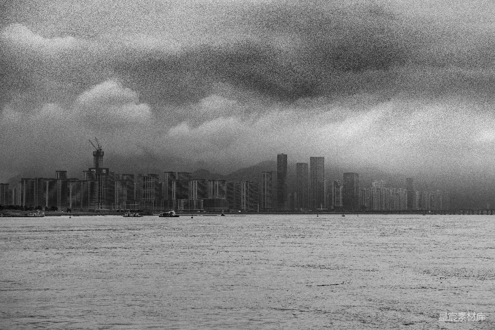高清摄影 城市 雨后 黑白 城市天际线 都市风光 城市雨后景象
