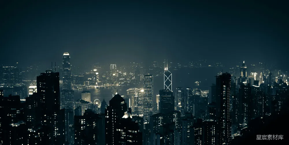 高清摄影 城市夜景 迷雾 摩天大楼 都市风光 夜景 迷雾中的都市夜景