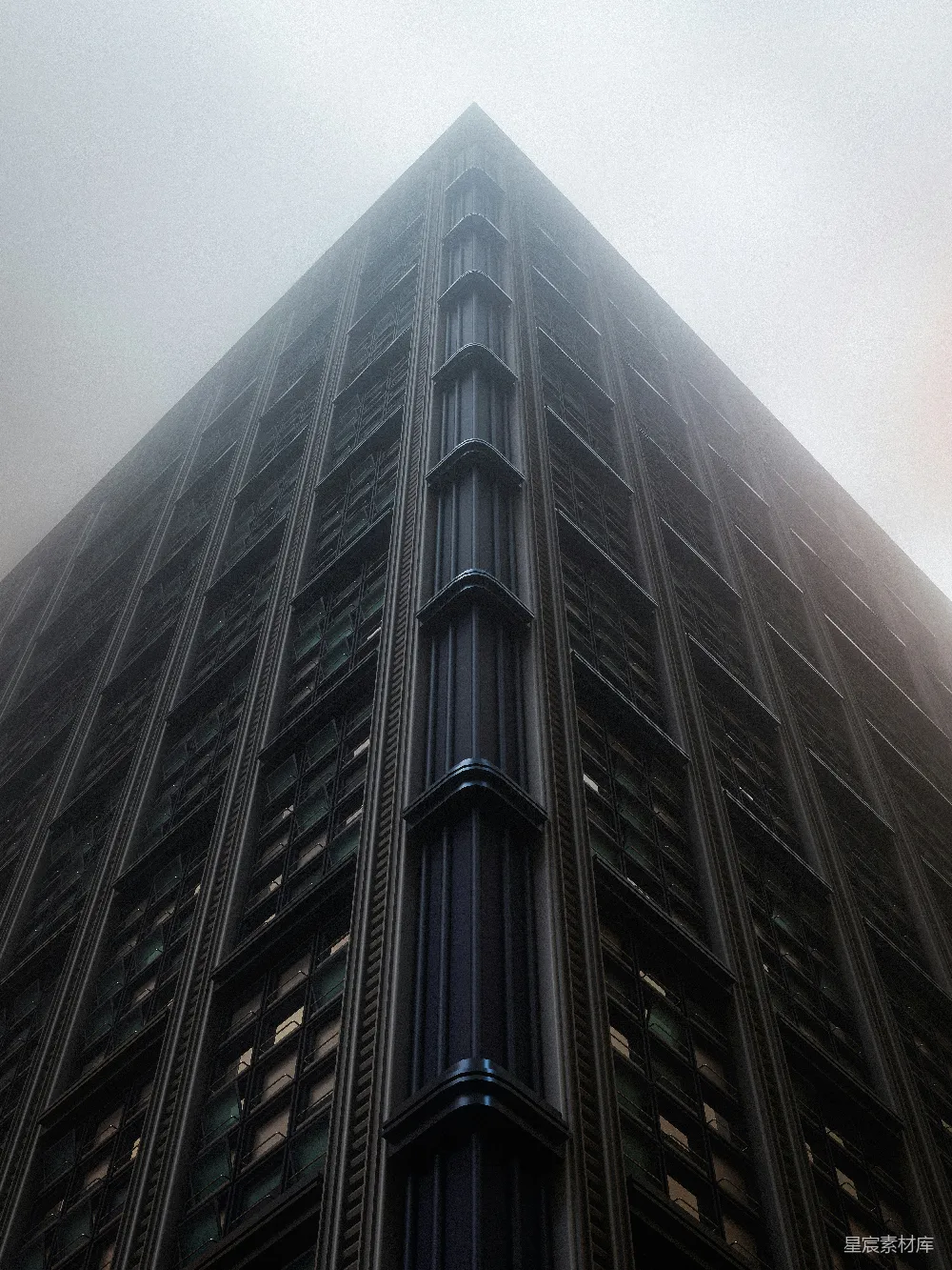 高清摄影 高楼 现代建筑 城市景观 雾气 建筑美学 雾中高楼