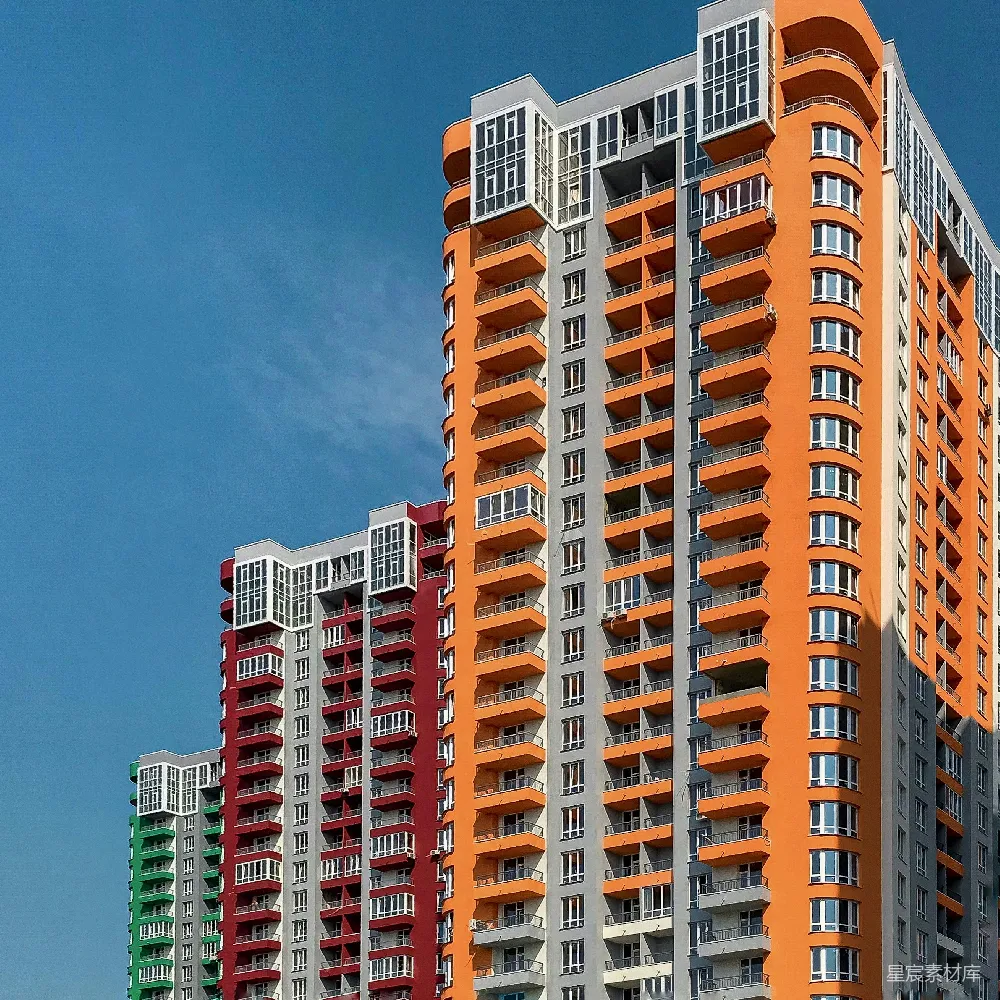 高清摄影 现代建筑 城市景观 色彩缤纷 高楼大厦 都市风貌 多彩现代高楼