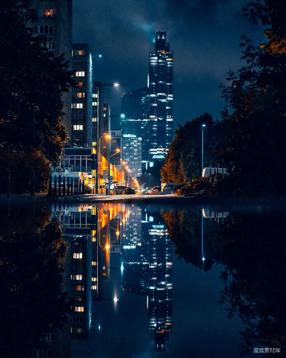 高清摄影 城市 夜景 倒影 现代 都市 城市夜景倒影之美