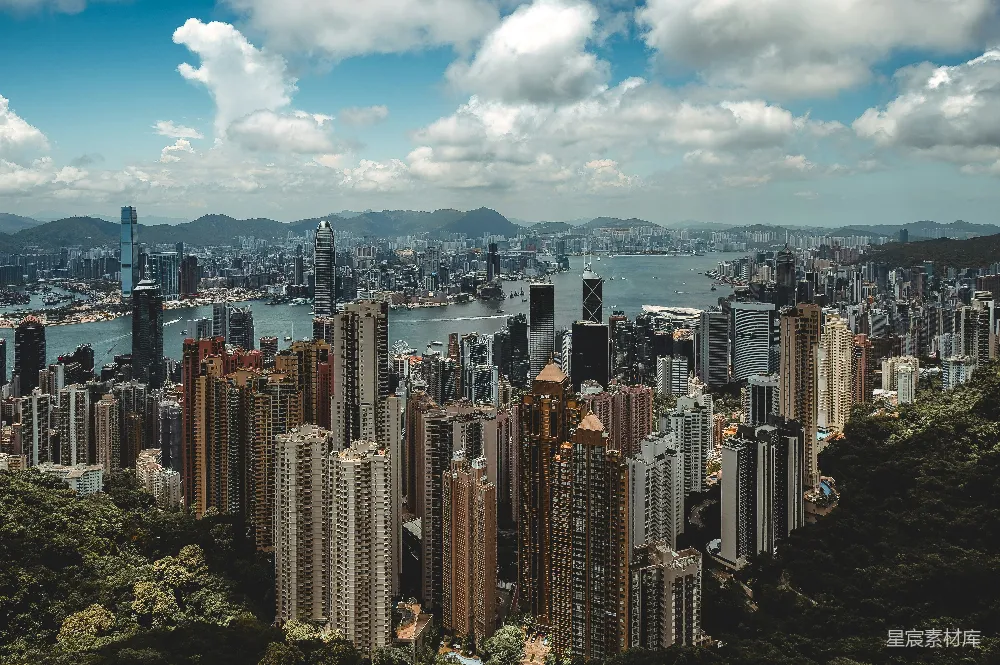高清摄影 城市景观 建筑群 自然与城市交融 都市风光 旅游 香港维多利亚港全景