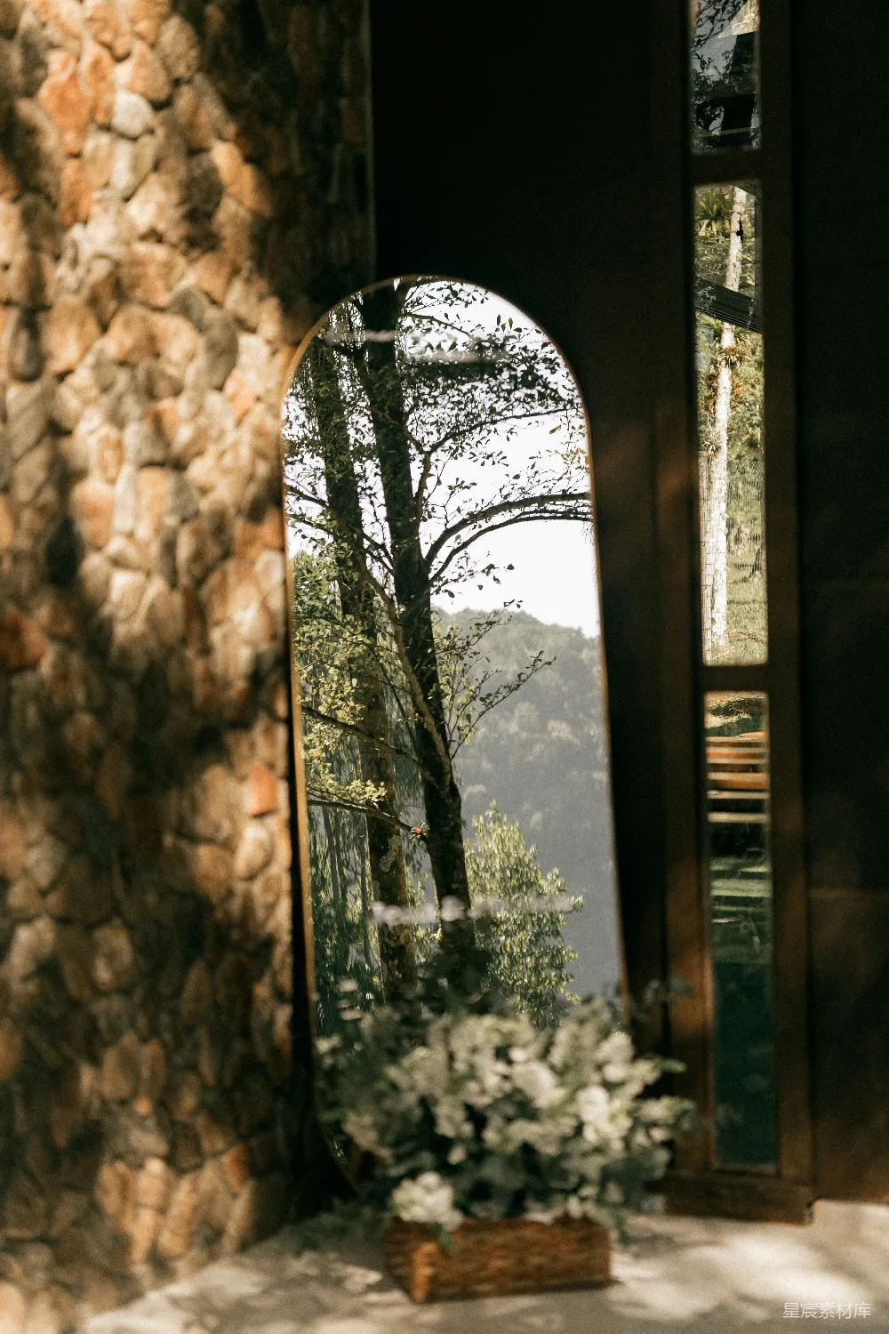 高清摄影 自然 镜子 风景 建筑 宁静 镜中风景：自然与建筑的和谐