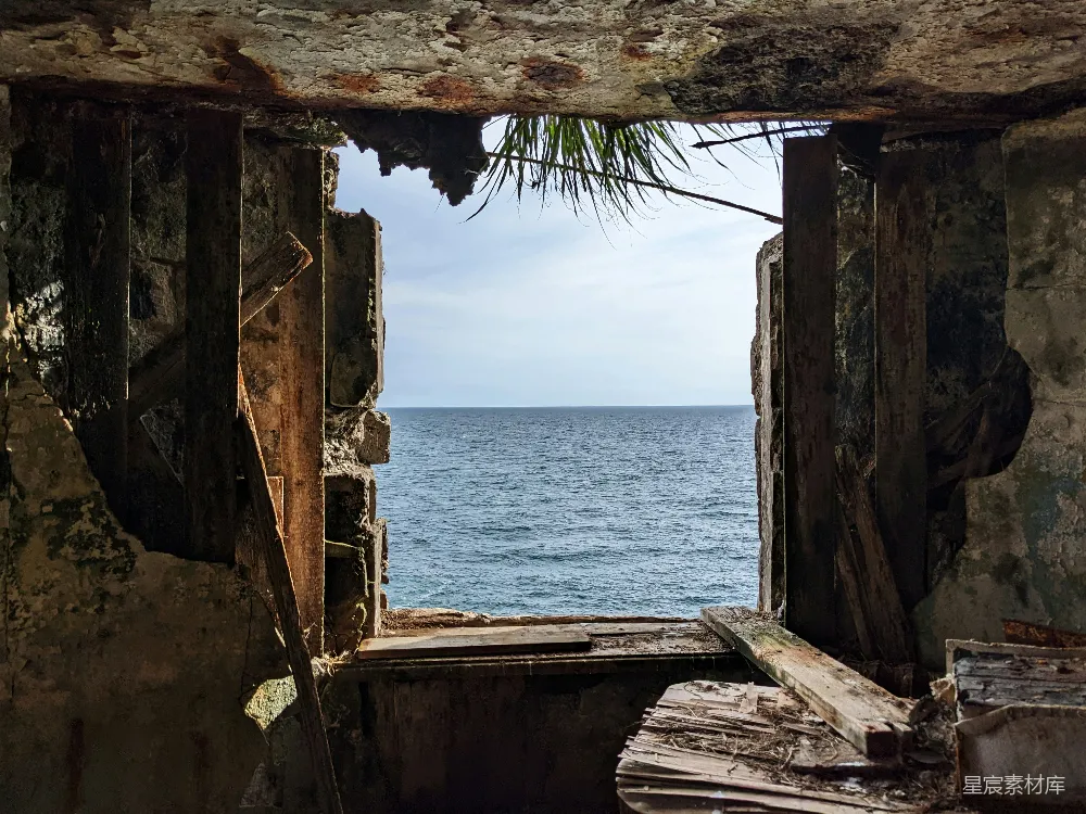 高清摄影 废墟 海景 自然 怀旧 风景 旧屋与海景
