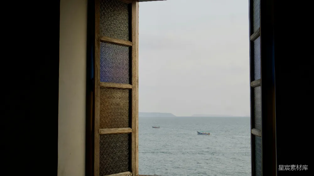 高清摄影 窗户 海景 宁静 自然 风景 窗外的海景