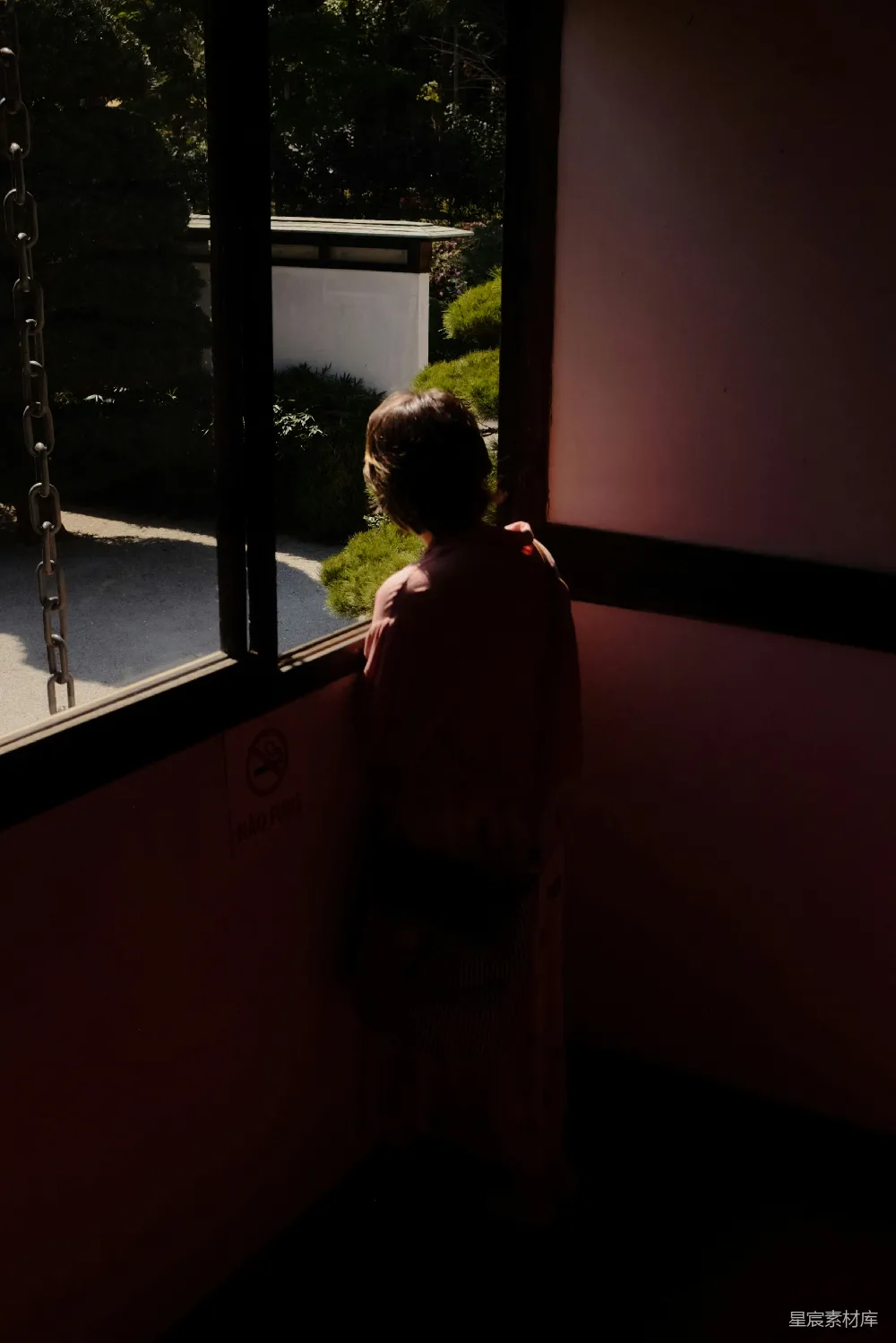 高清摄影 人像 光影 静谧 花园 室内 窗前的静谧时光