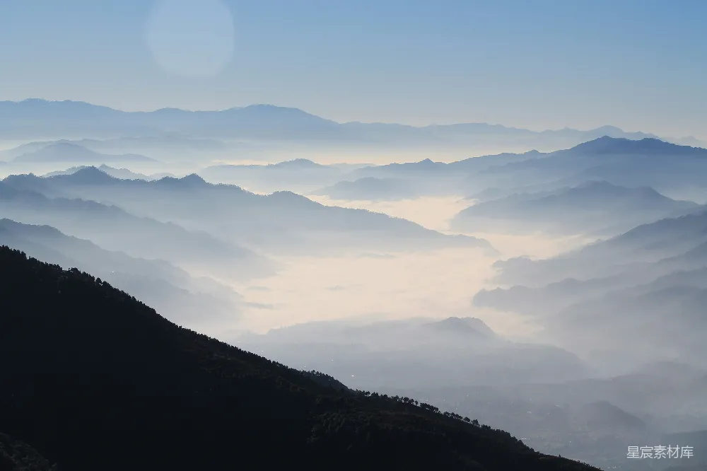 高清摄影 山峦 云海 自然风光 清晨 宁静 云海山峦