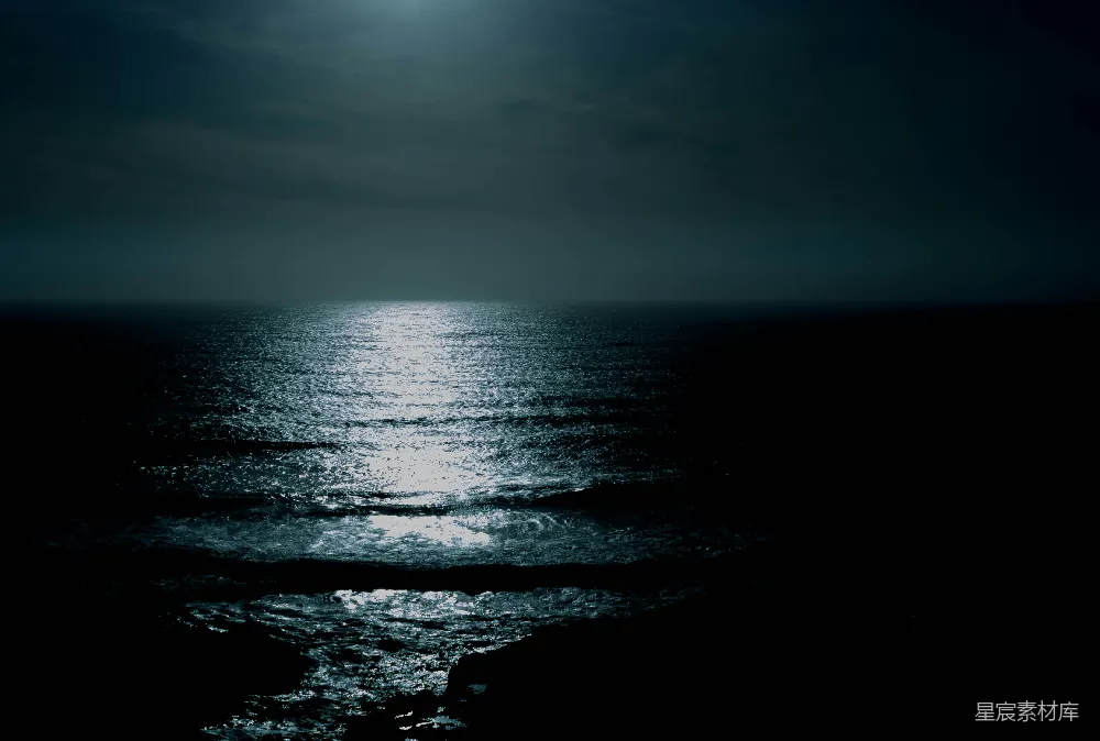 高清摄影 夜晚 海景 宁静 自然 深邃 夜幕下的海面
