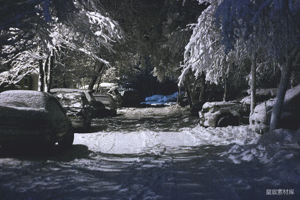 高清摄影 雪景 停车场 冬季 静谧 自然 雪后停车场