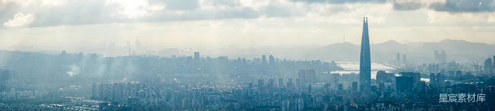 高清摄影 首尔 城市 摩天大楼 天空 城市风光 首尔城市全景