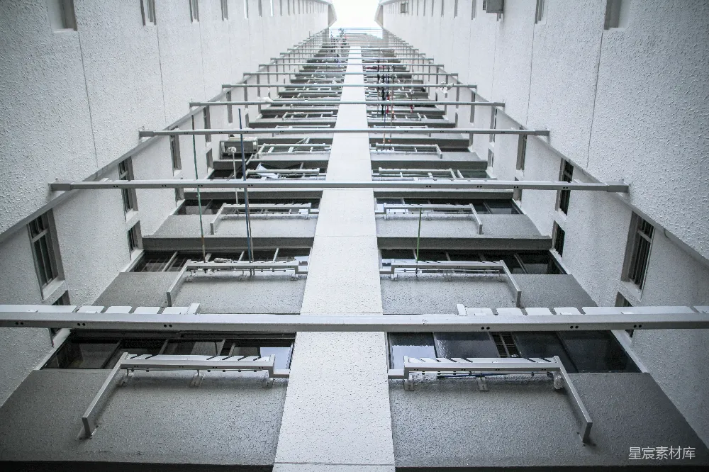 高清摄影 建筑 金属 现代 视角 工业 高楼视角下的金属结构