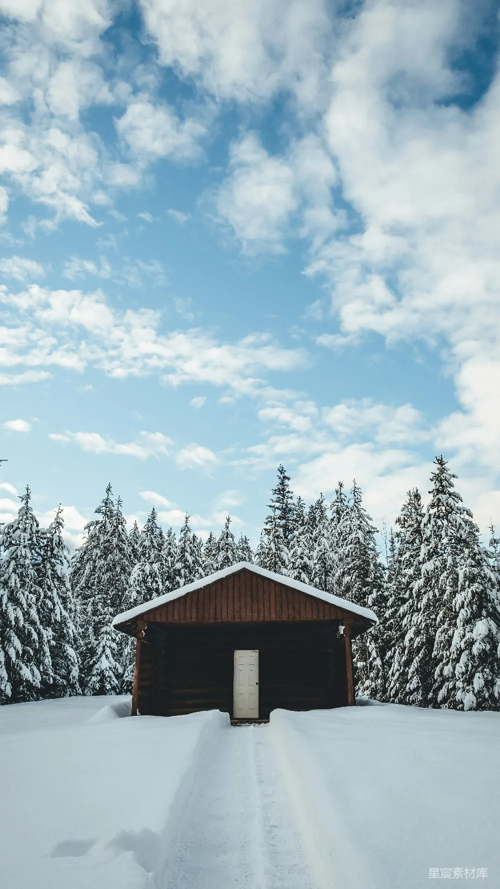 高清摄影 雪地 木屋 自然风光 冬季 宁静 雪中的木屋