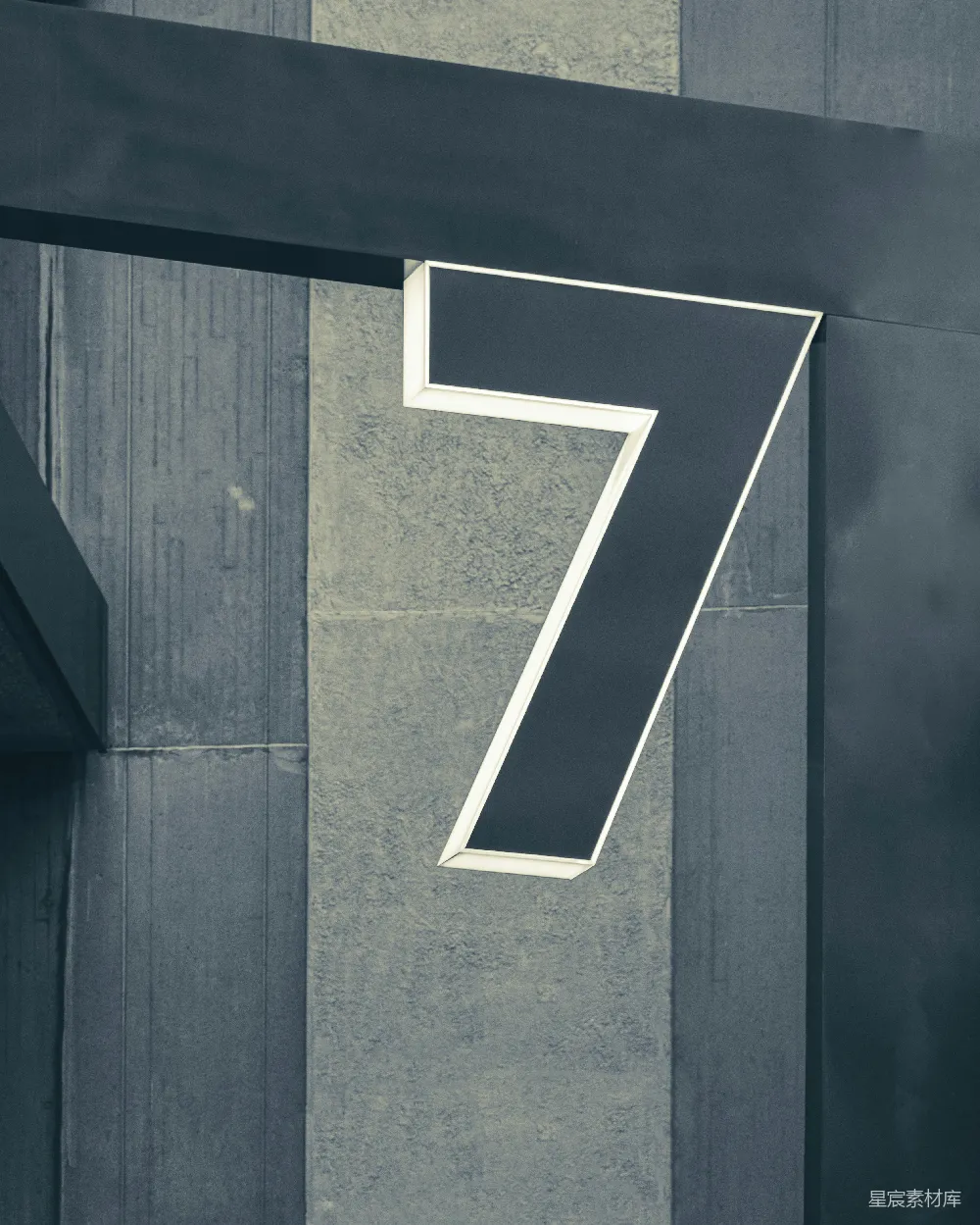 高清摄影 数字7 灯箱 现代风格 建筑装饰 户外标识 7号灯箱数字