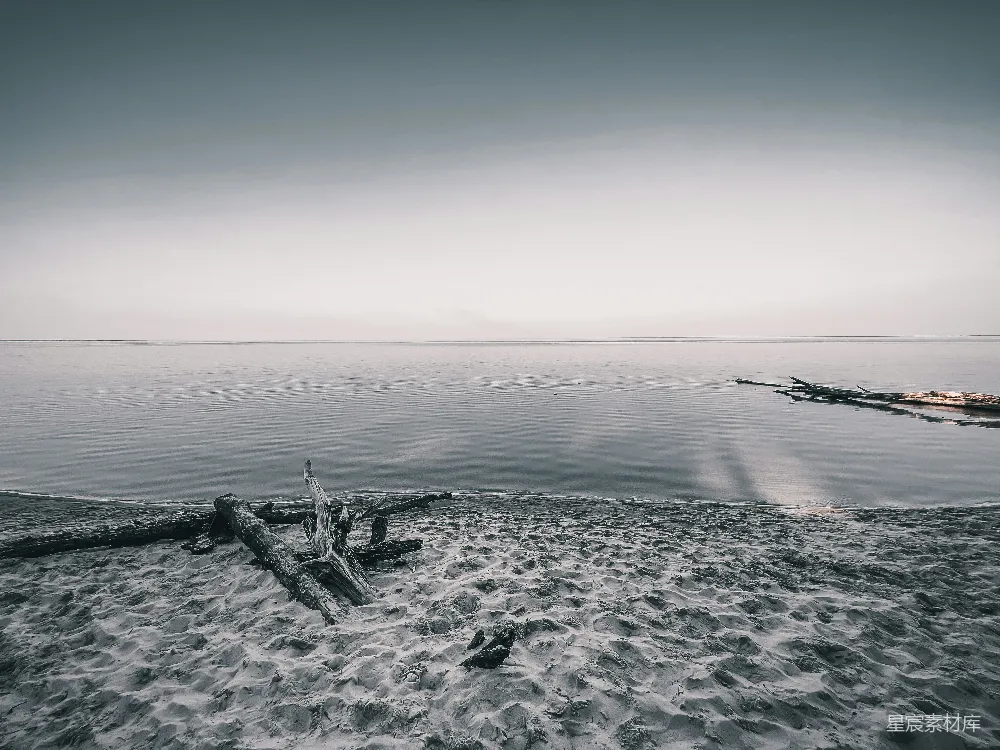 高清摄影 海滩 静谧 自然 黑白 风景 静谧的海滩