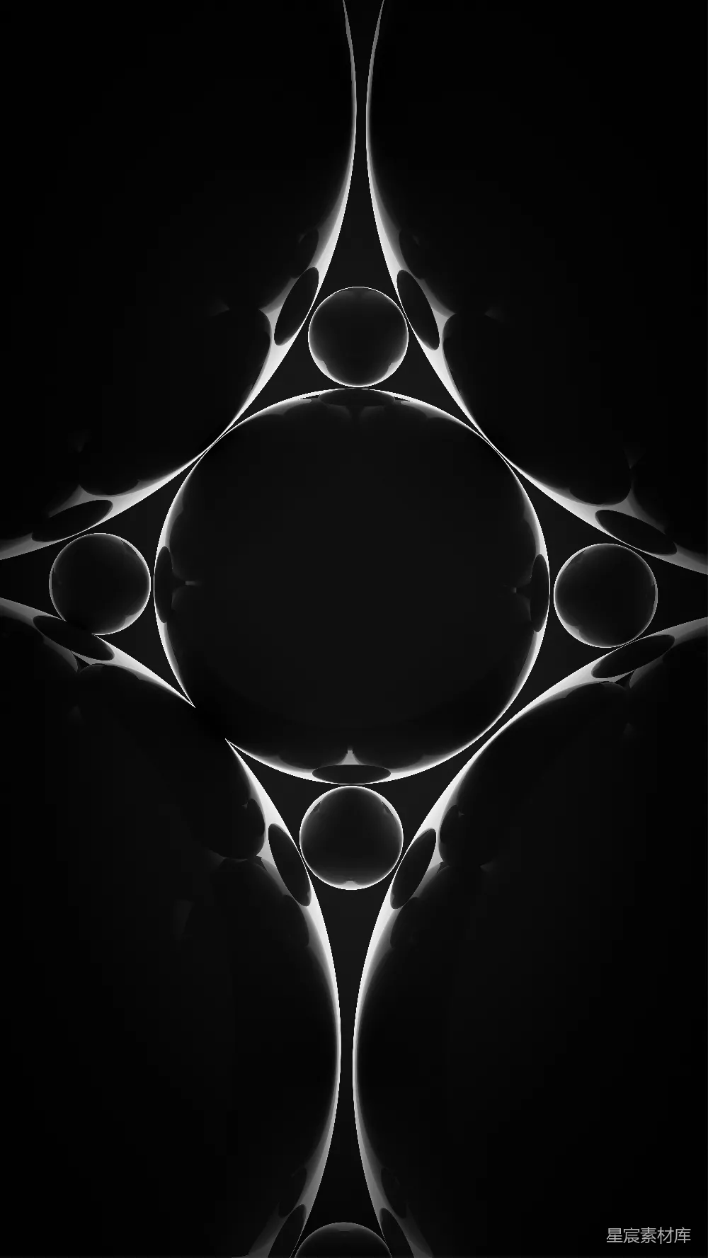 高清摄影 抽象艺术 几何图案 光影效果 现代设计 创意背景 黑色光球
