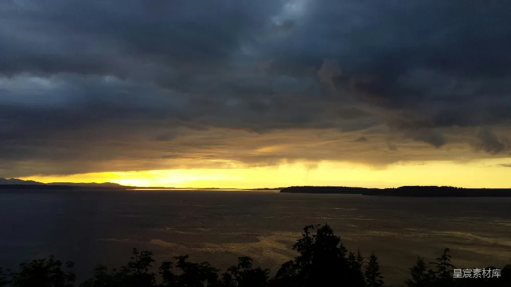 高清摄影 日落 海湾 宁静 自然风光 旅行 夕阳下的宁静海湾