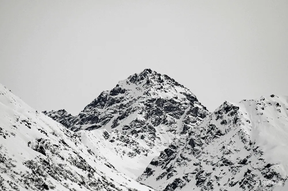 高清摄影 雪山 黑白 自然 风景 冬季 雪峰之巅