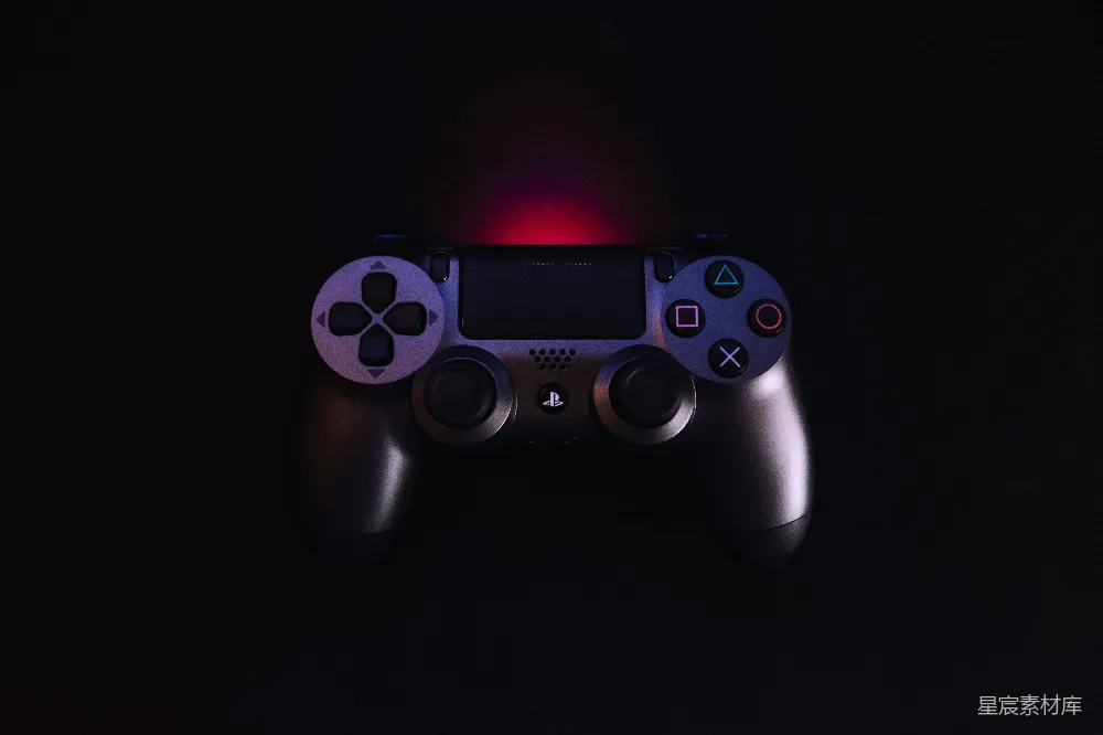 高清摄影 游戏手柄 暗黑风格 PS4 科技 娱乐 暗色调的PS4手柄
