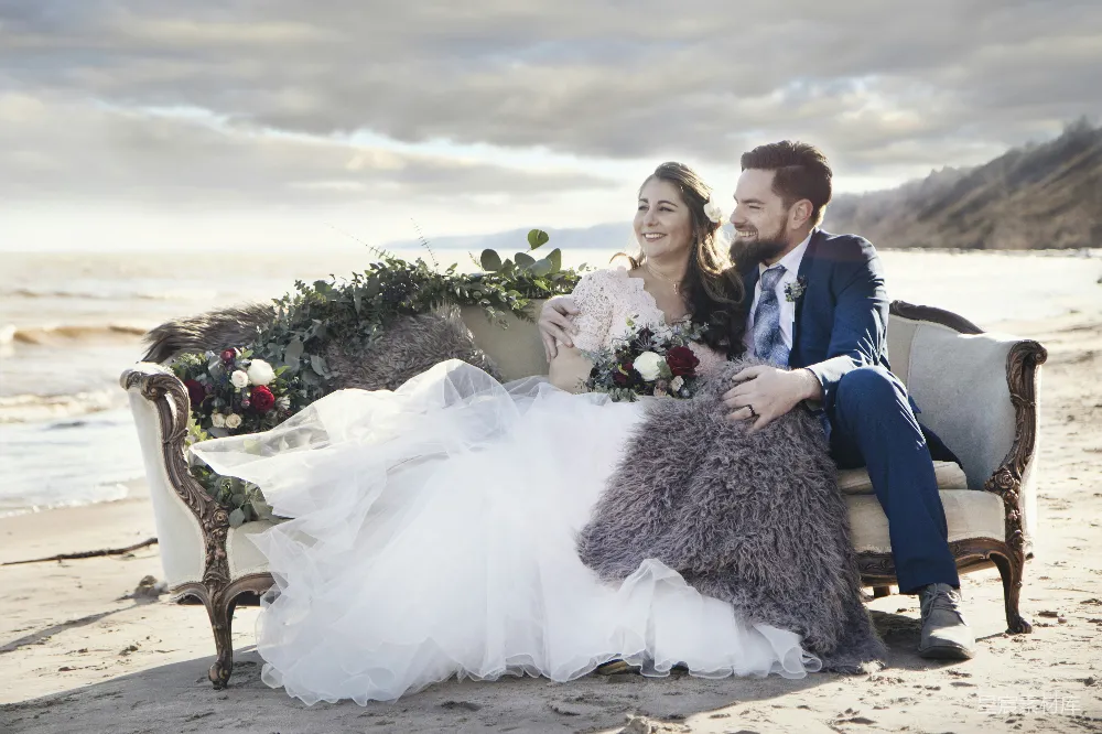 高清摄影 婚礼 海滩 爱情 幸福 复古 海滩上的浪漫婚礼瞬间