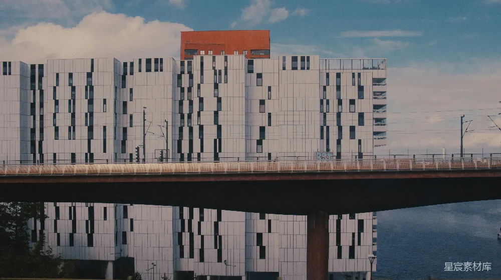 高清摄影 现代建筑 桥梁 对称 城市景观 都市风景 现代建筑与桥梁的对称之美