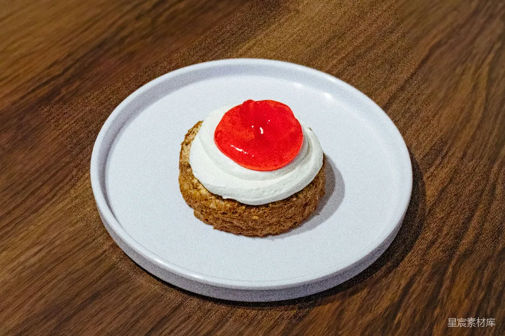 高清摄影 甜点 美食 蛋糕 水果 简洁 奶油蛋糕配樱桃