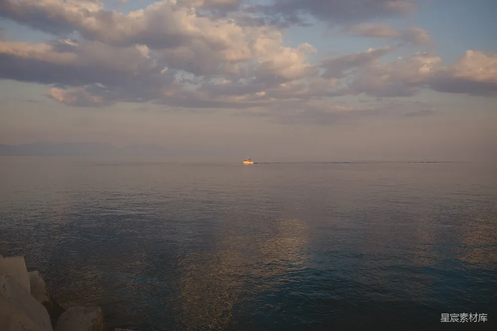 高清摄影 大海 日落 平静 孤独 自然 宁静的海景