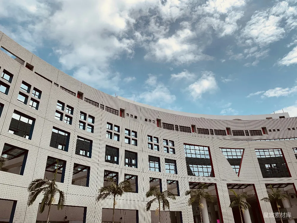 高清摄影 建筑 现代风格 校园风光 蓝天白云 城市景观 现代建筑与蓝天白云
