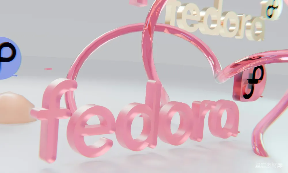 高清摄影 Fedora 流光溢彩 现代设计 抽象艺术 3D渲染 流光溢彩的Fedora