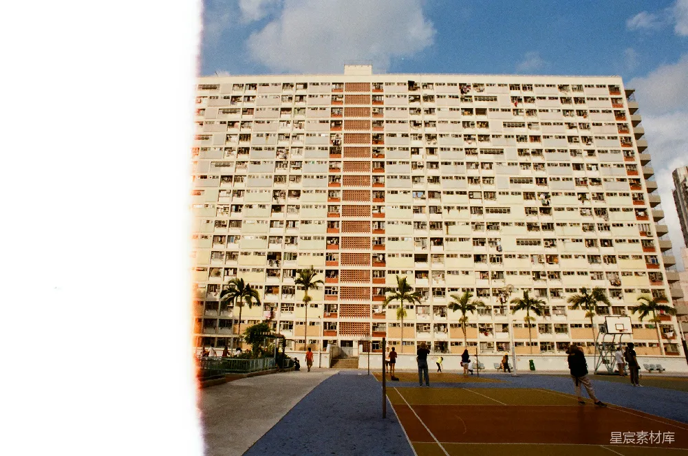 高清摄影 社区 篮球场 高楼 城市生活 休闲 社区篮球场与高楼