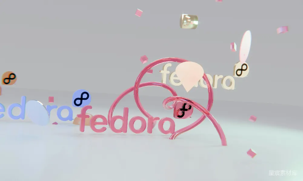 高清摄影 Fedora 创意设计 字体艺术 现代风格 科技 Fedora创意字体设计