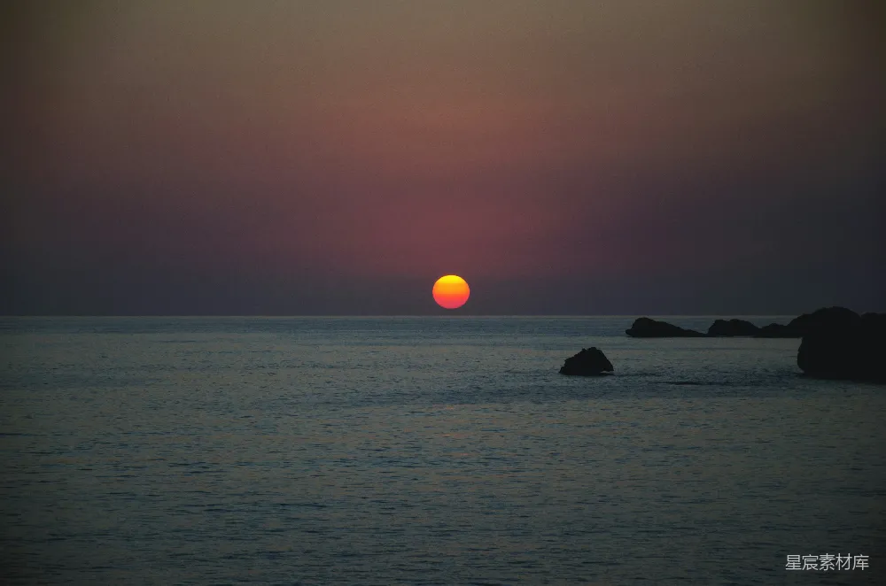 高清摄影 日落 平静 海景 自然 宁静 海平面上的夕阳