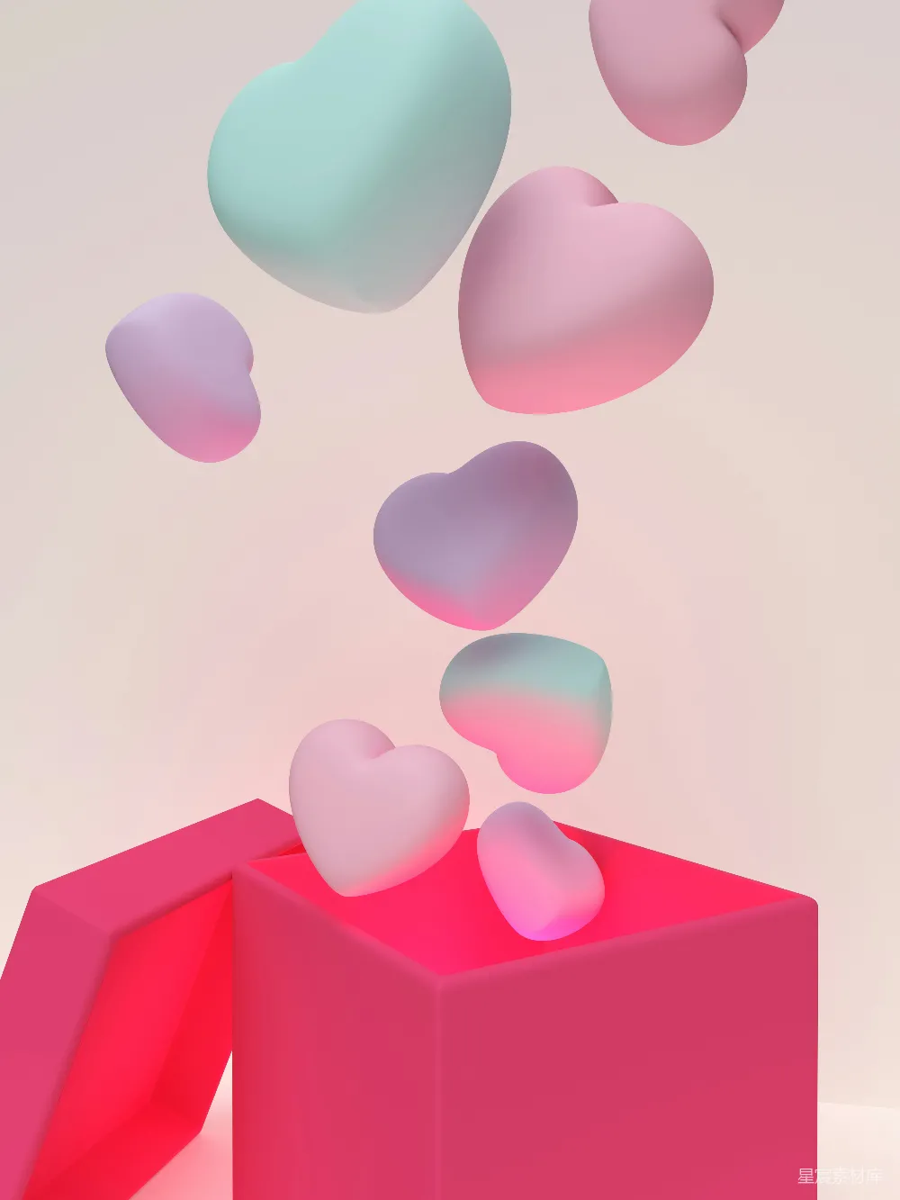 高清摄影 心形 糖果 粉色 礼盒 创意 心形糖果的粉色礼盒