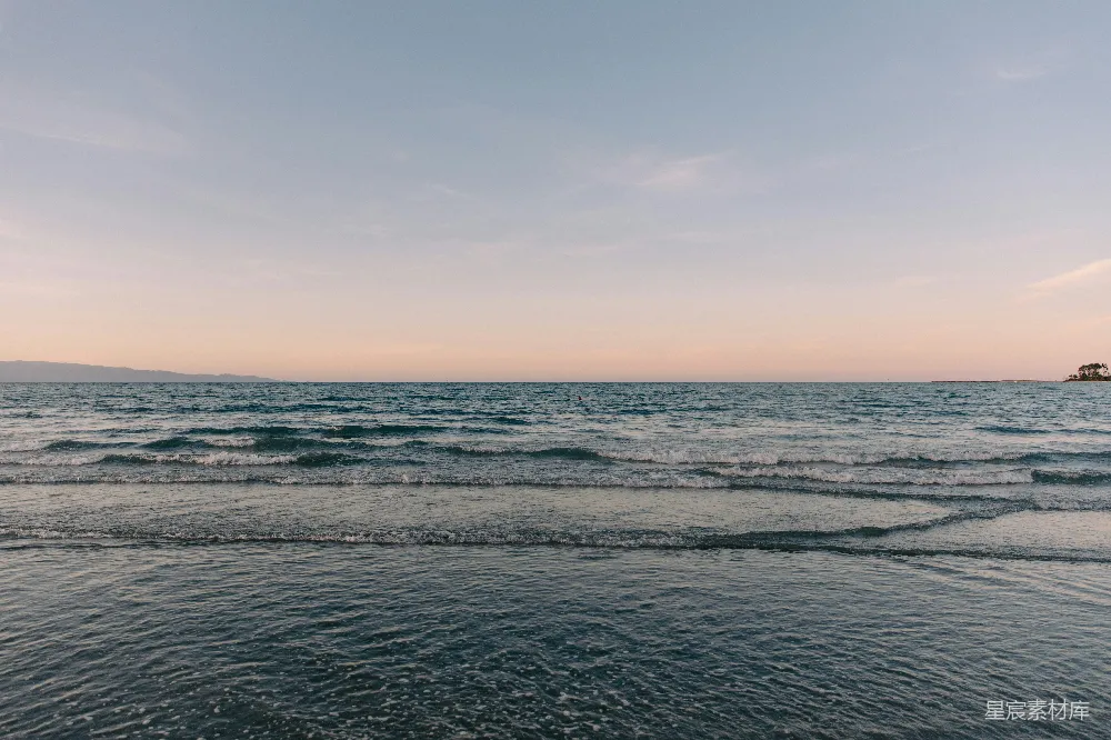 高清摄影 海滩 日落 宁静 自然 海浪 宁静的海滩日落