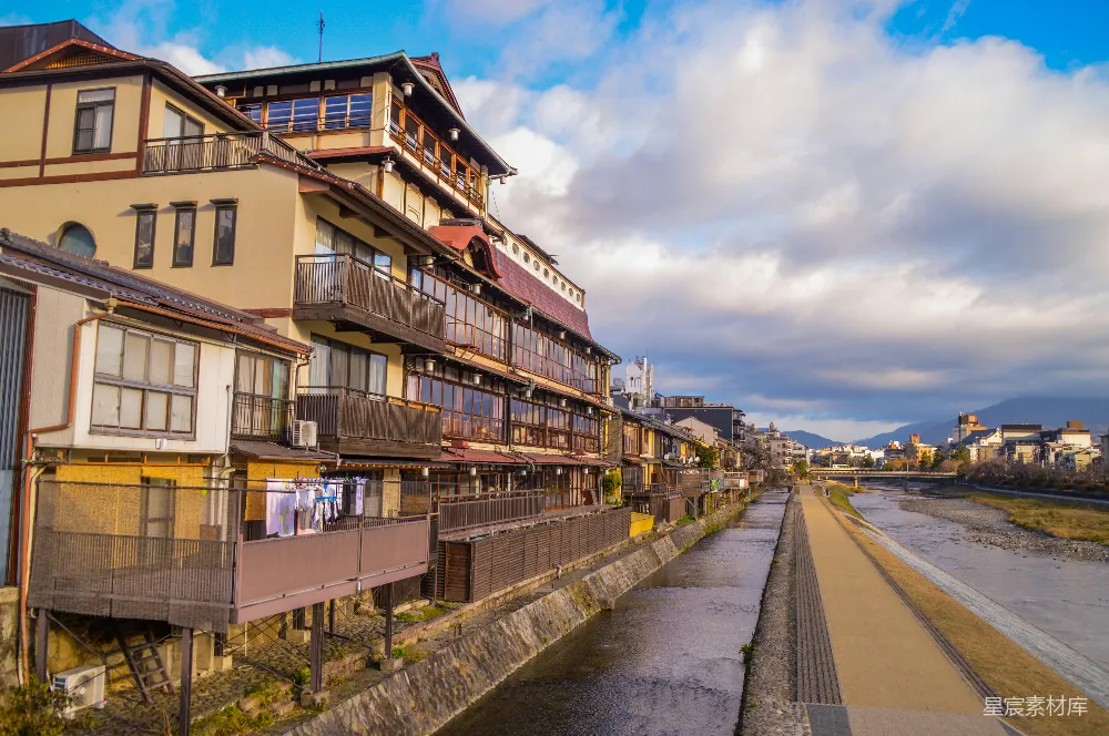 高清摄影 京都 河边 宁静 建筑 日式 京都河边的宁静时光