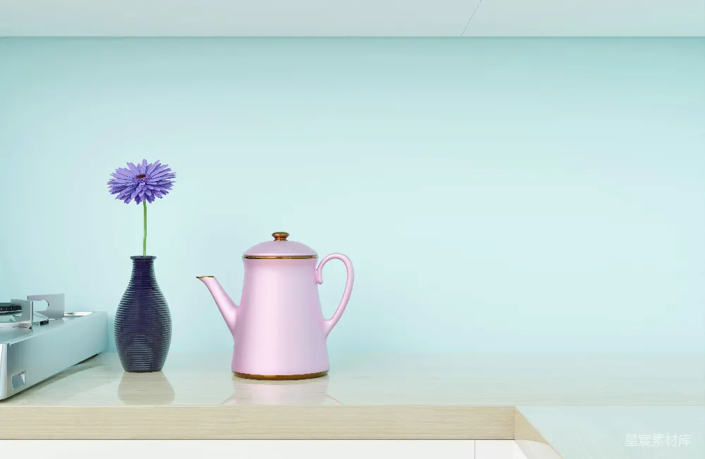 高清摄影 茶壶 花瓶 简约风格 室内场景 静谧时光 静谧的茶香时光