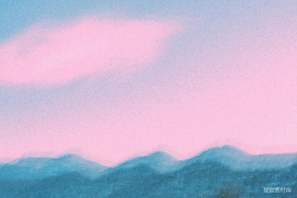 高清摄影 山景 粉蓝渐变 自然风光 宁静 日出 粉蓝渐变山景