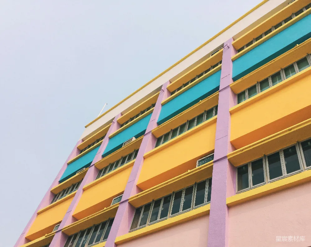 高清摄影 建筑 色彩 城市 现代 旅游 彩虹色建筑