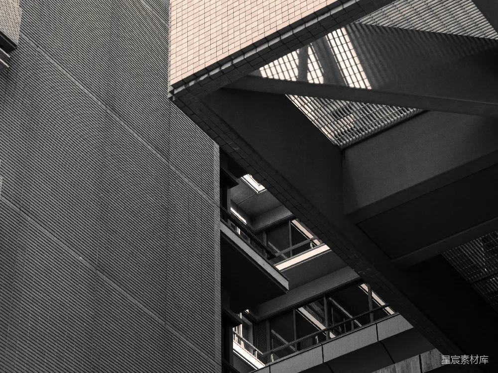 高清摄影 建筑 光影 现代 结构 城市 光影交错的建筑角落