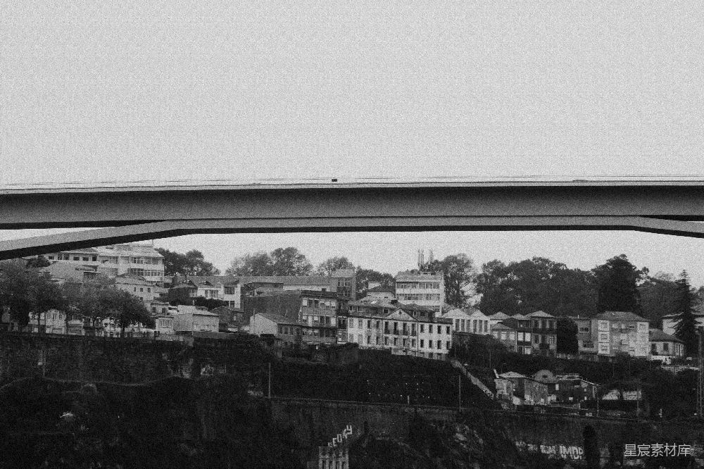高清摄影 黑白摄影 城市景观 建筑 桥梁 自然 桥下视角的城市景色